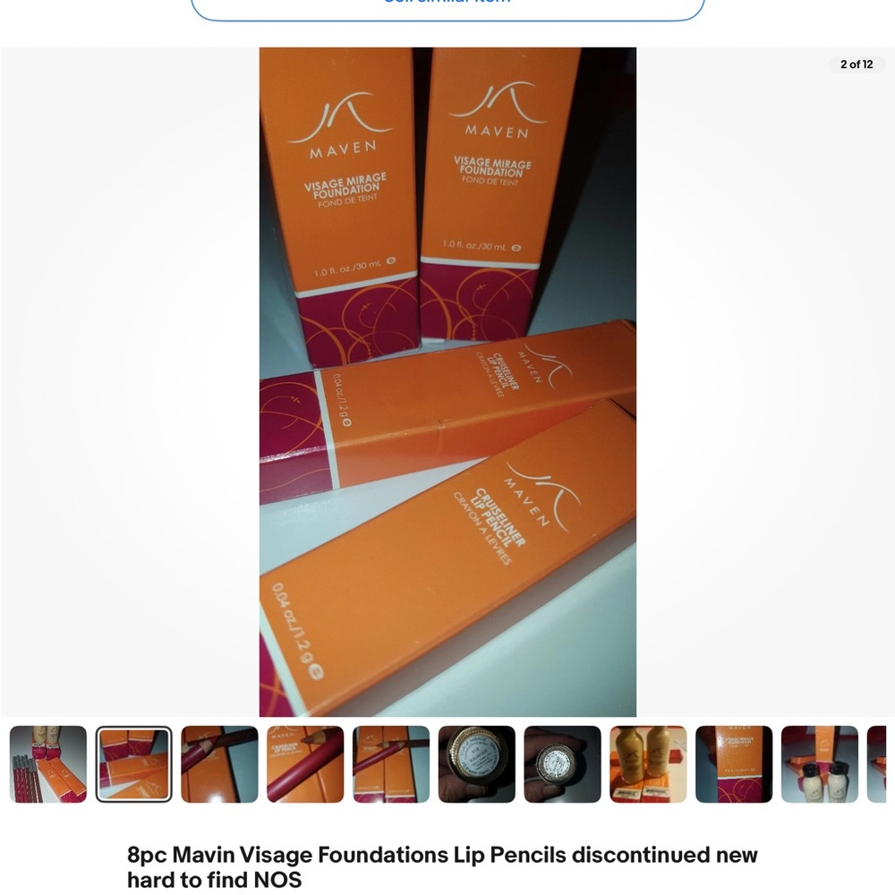 Set 8pc Mavin Visage Foundations Lip Pencils discontinued new hard to find NOS